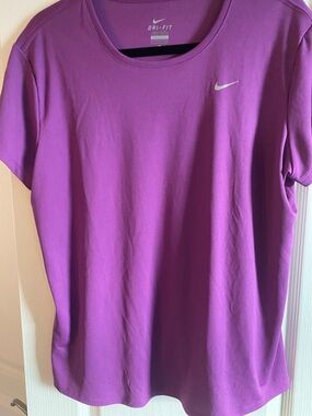 Nike Women's Dri-FIT Short Sleeve Tee in Bright Purple